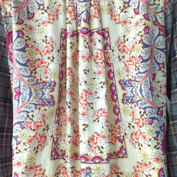 Johnny Was 3J Altivo Scarf Back Plaid Button Shirt - Picture 8 of 16